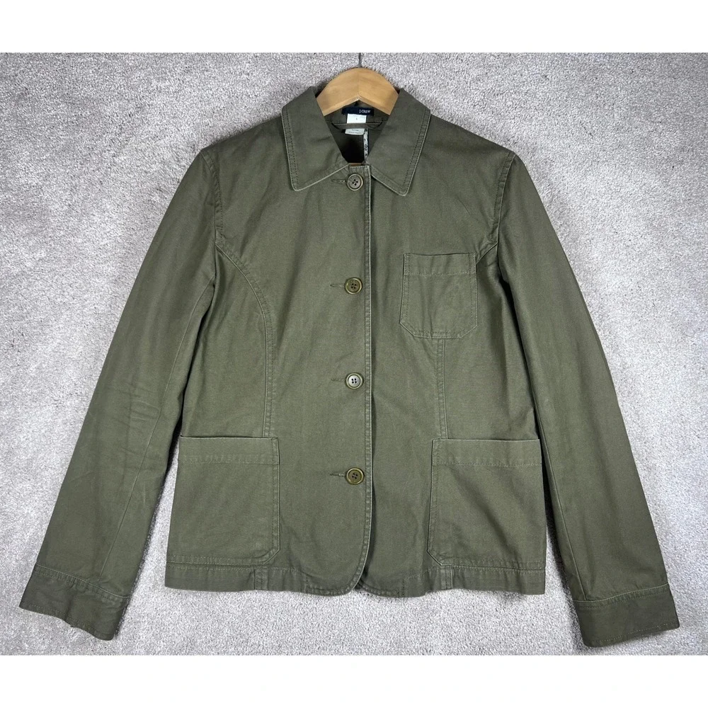 J. Crew Military Green Cotton Utility Jacket